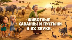 Животные саванны и пустыни и их звуки | Голоса зверей Африки и пустынь для детей