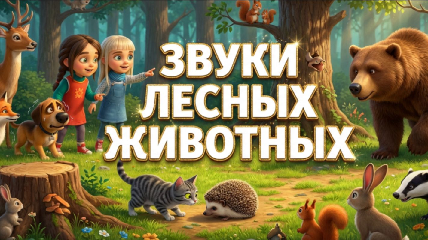 Звуки лесных животных | Голоса зверей и природы для детей смотреть онлайн