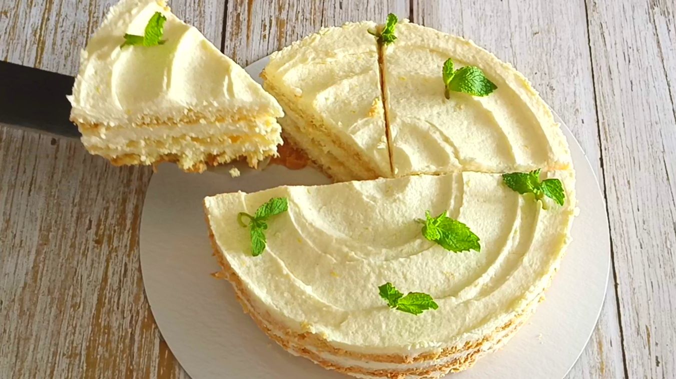 Торт лимонный по-советски с заварным кремом из манки! смотреть онлайн