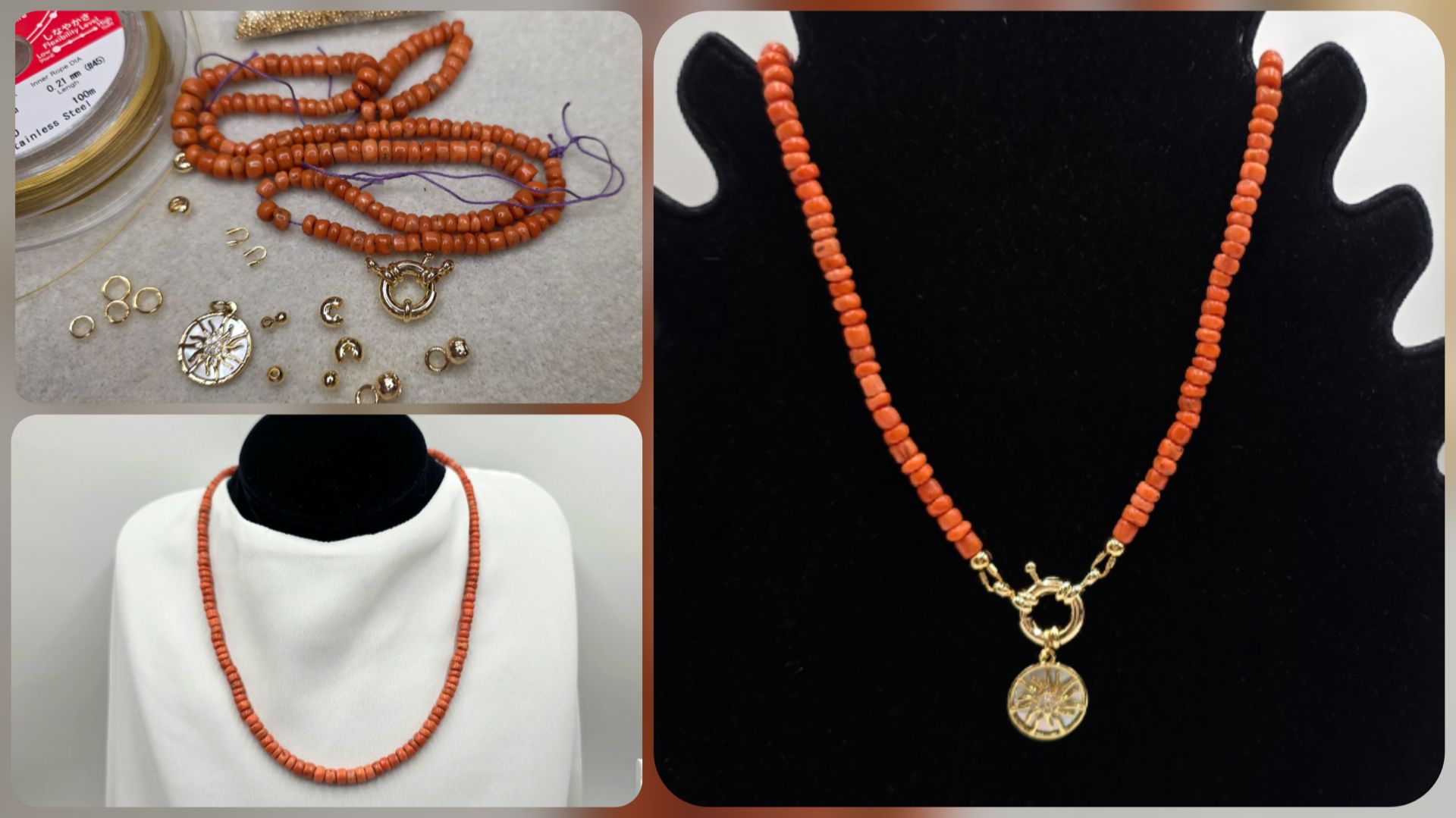 Чокер из винтажного коралла. Переделка. Часть 1. смотреть онлайн