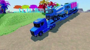 Мультфильмы про транспорт: грузовики на дороге!