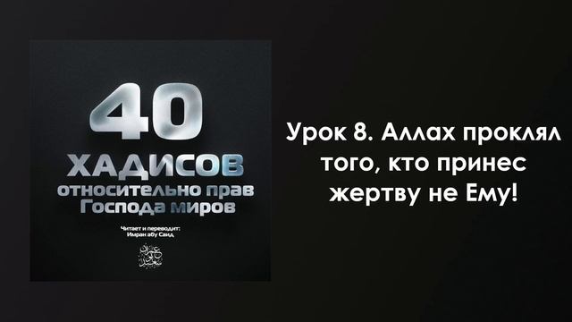 Урок 8. Аллах проклял того, кто принес жертву не Ему. Имран Абу Са'ид смотреть онлайн