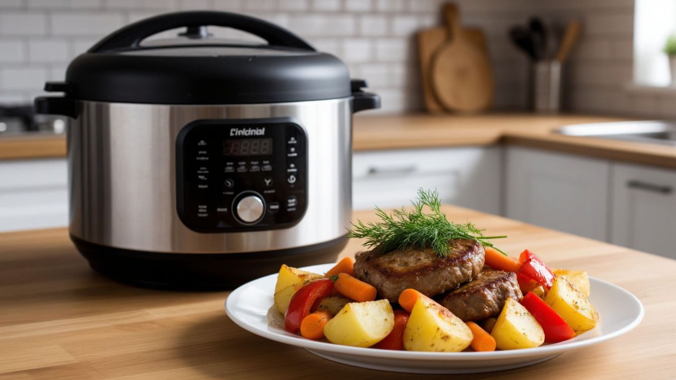 Свинина жаренная с картошкой и овощами в мультиварке