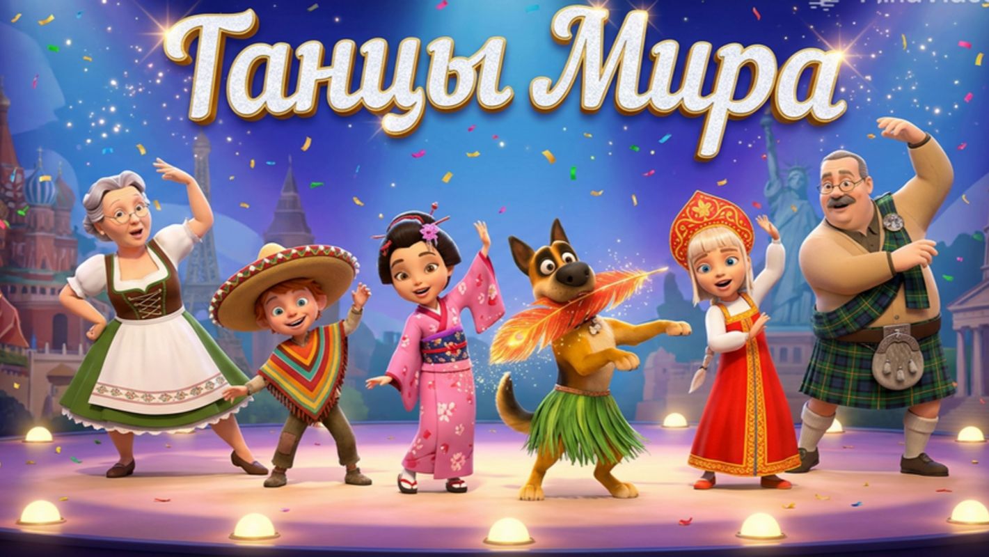 Танцующий котёнок — мультфильм о танцах разных стран | Путешествие по миру | Обучающее музыкальное смотреть онлайн