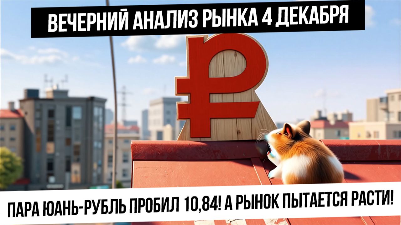 Вечерний анализ рынка 4 декабря. Юань-Рубль пробил 10,84! Что будет дальше? Индекс ждет свой допинг! смотреть онлайн