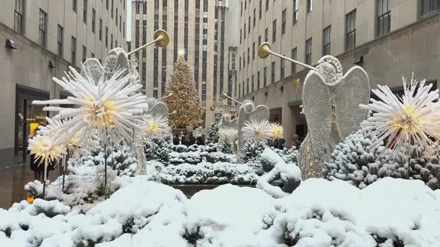 Прогулка по Манхэттену Нью-Йорк Снегопад Белоснежное Рождество Нью-Йорк Нью-Йорк смотреть онлайн