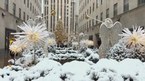 Прогулка по Манхэттену Нью-Йорк Снегопад Белоснежное Рождество Нью-Йорк Нью-Йорк