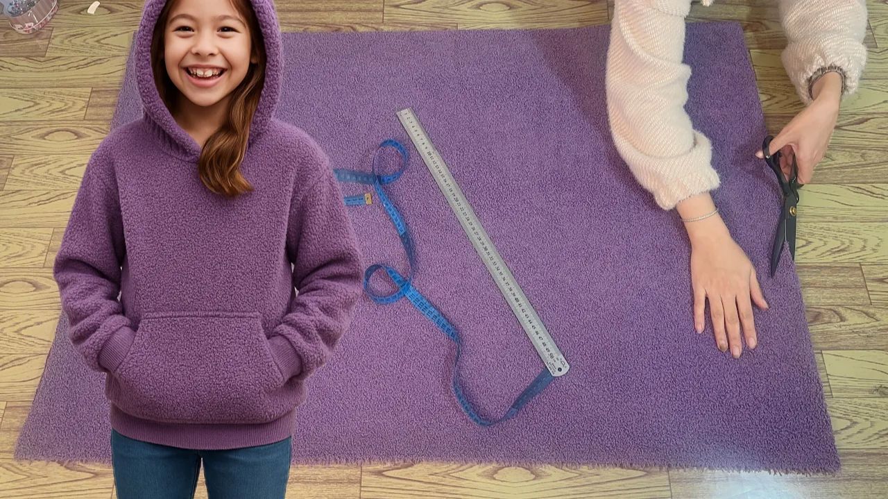Раскрой и пошив плюшевой толстовки с капюшоном на ребенка 9-10 лет смотреть онлайн