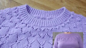 Сиреневая кофточка круглой кокеткой ч. 3.