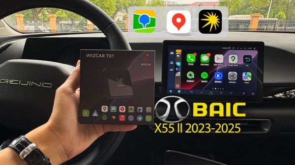 BAIC X55 Ⅱ 2023-2025 CarPlay Яндекс Карты&Музыка Waze WIZCAR T01 EasyConnection для Beijing 5 Auto