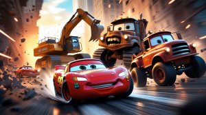 Эпический побег от Пожирателя Молний Маккуина, Пожирателя Экскаваторов, Пожирателя Двигатель Мэтра