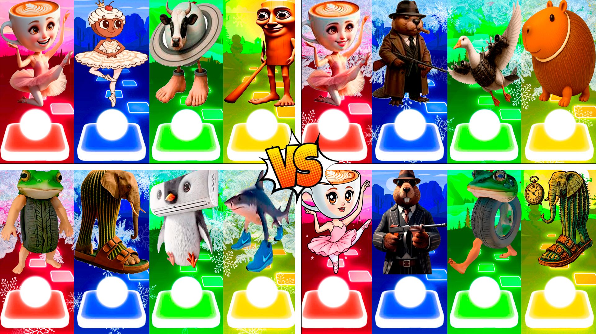 МЕГАМИКС БАЛЕРИНА КАПУЧИНО 🆚 ЛАВАКА САТУРНА САТУРНИТА 🆚 ДРУГИЕ БРЕЙНРОТ МЕМЫ | Tiles Hop №301-304 смотреть онлайн