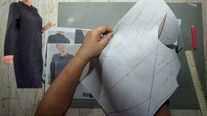 Моделирование. Шикарное комбинированное платье из трикотажа. Выкройка № 1892.