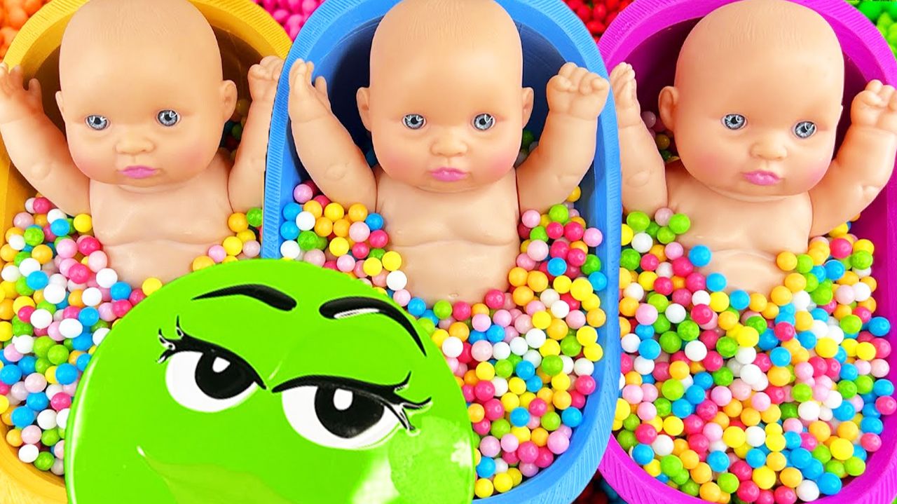 Мультики для девочек про 3 ляльки. Кукляшки в разноцветных ванночках.  Мультики для детей