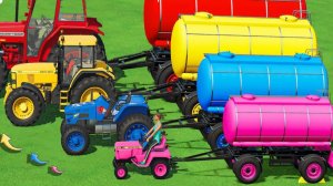 МУЛЬТИКИ ПРО РАЗНОЦВЕТНЫЕ ТРАКТОРА И МАШИНКИ ДЛЯ ДЕТЕЙ 🚜 КАТАЕМСЯ ПО КРУТЫМ ТРАССАМ НА ФЕРМЕ 🚜🚜