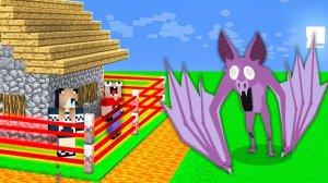 ЛЕТУЧАЯ МЫШЬ ИЗ 99 НОЧЕЙ ПРОТИВ САМЫЙ ЗАЩИЩЕННЫЙ ДОМ В МАЙНКРАФТ НУБ И ДЕВУШКА ПРО