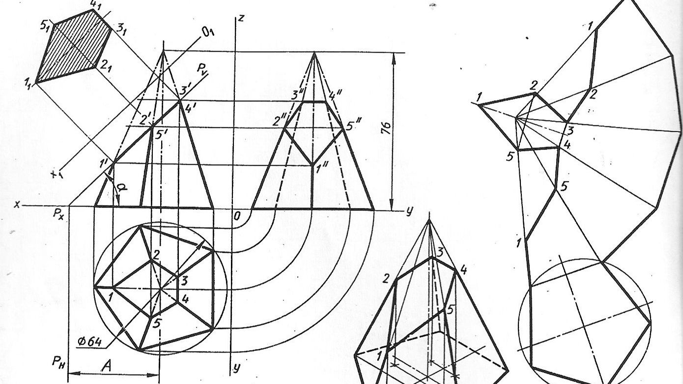 Усечённая пирамида Часть 1 Инженерная графика Практическая работа смотреть онлайн