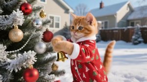 Котики - Новый Год и елка