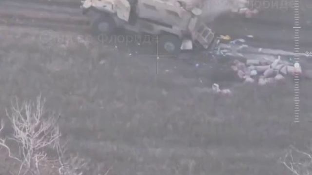 Война дронов №165. Уничтожение бронеавтомобиля ВСУ. смотреть онлайн