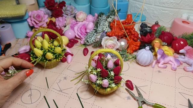 Modi Mold. Собираем букет из мыла в мыльной корзине