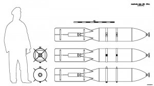 Авиабомба ФАБ-250 250кг. Чертёж.