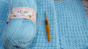 Вяжем детское одеяло, плед крючком с очень простым, но красивым узором