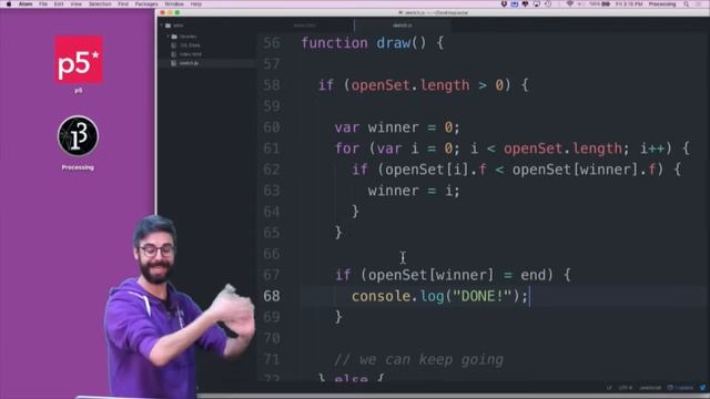 Алгоритм поиска (Coding Challenge 51 - Part 1) смотреть онлайн