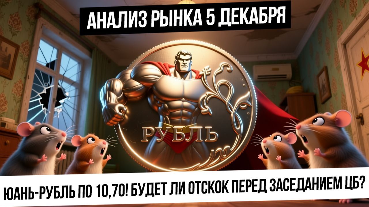 Анализ рынка 5 декабря. Юань рубль по 10,70! Будет ли отскок? Лукойл потянет рынок вверх? Золото! смотреть онлайн