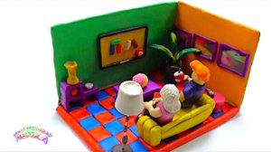 ЛЕПИМ из ПЛАСТИЛИНА  ДИОРАМУ  КОМНАТУ