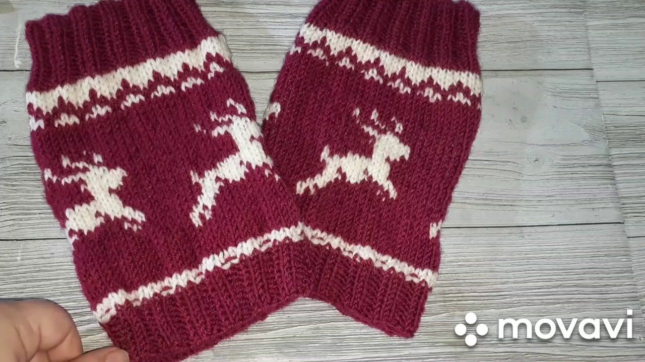 АРХИВ. Мастер класс: гетры спицами с оленями/ просто, быстро и удобно! смотреть онлайн