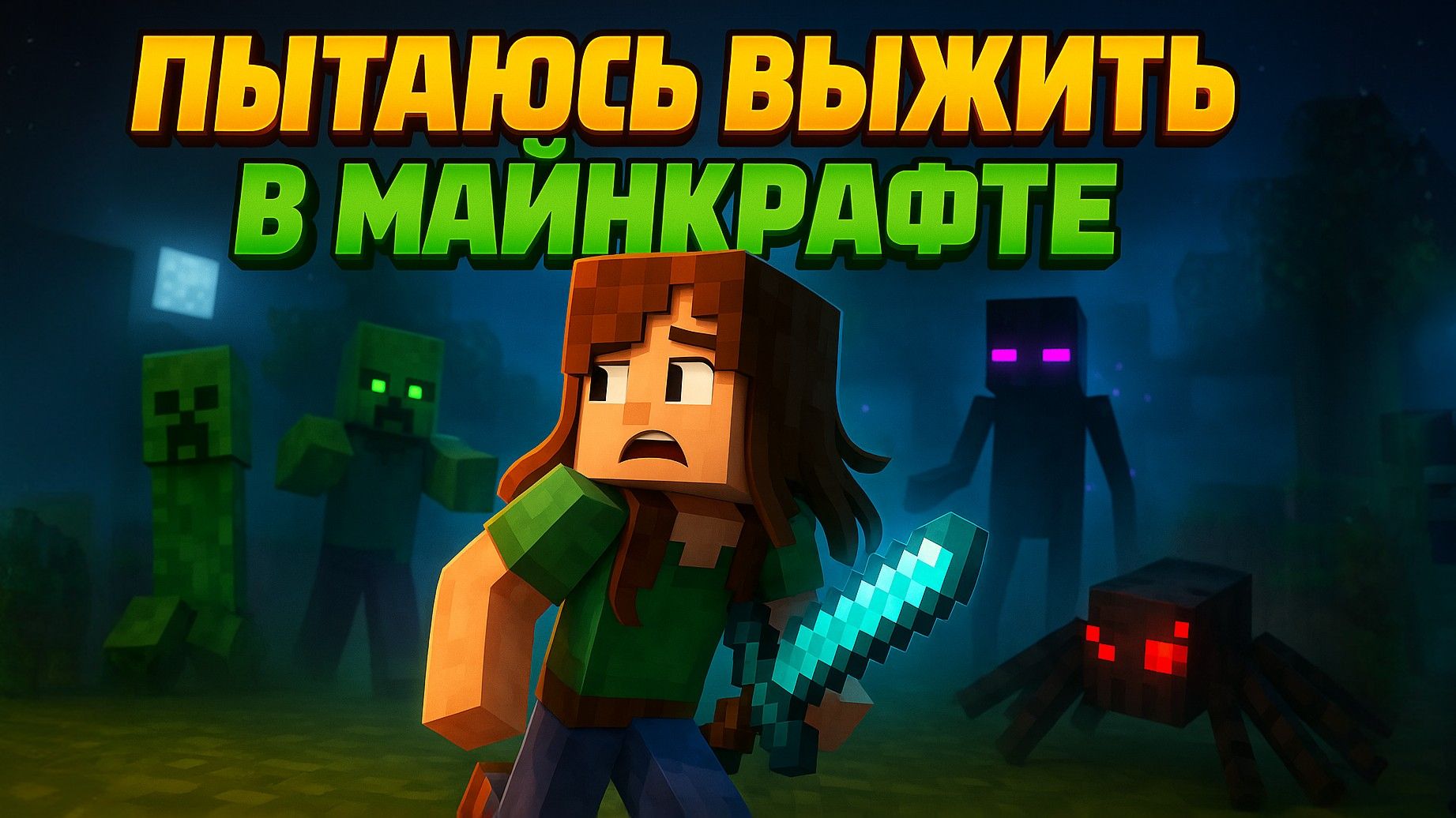 ПЫТАЮСЬ ВЫЖИТЬ В МАЙНКРАФТЕ смотреть онлайн