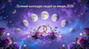 Лунный календарь свадеб на январь 2026 — лучшие дни для вашего брака 🌙💍