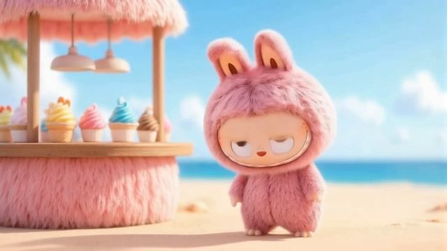 Мультик-Лабубу на пляже.Мультик ии