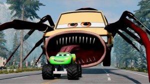 Эпический побег из Молний Маккуина-Пожирателя, Маккуина-Драконожа, Мэтропожирателя_BeamNG.Drive (1)