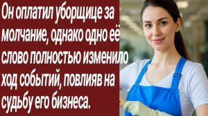 Истории для Вас/Он оплатил уборщице за молчание, однако одно её слово.../Жизненные истории