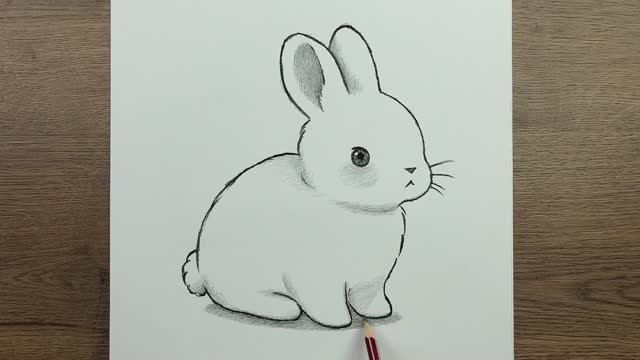Как нарисовать Очень простой рисунок Кролика карандашом шаг за шагом смотреть онлайн