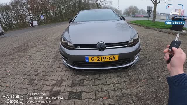 489 лошадей VW GOLF R MK7 скорость без ограничений! смотреть онлайн
