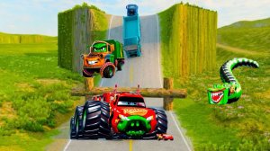 Эпичная ловушка против грузовиков - BeamNG.Drive