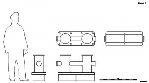 Кнехт. Чертёж. Ship bollard F. Drawings.