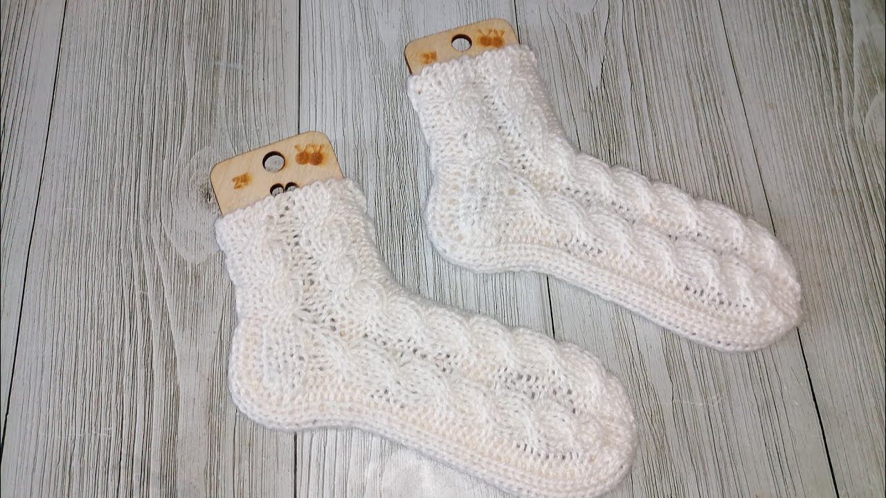 АРХИВ. Мастер класс. Детские носочки с косами. Вяжем спицами. смотреть онлайн