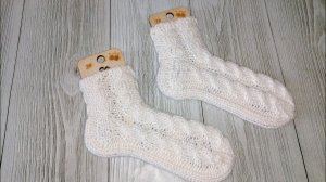 АРХИВ. Мастер класс. Детские носочки с косами. Вяжем спицами.