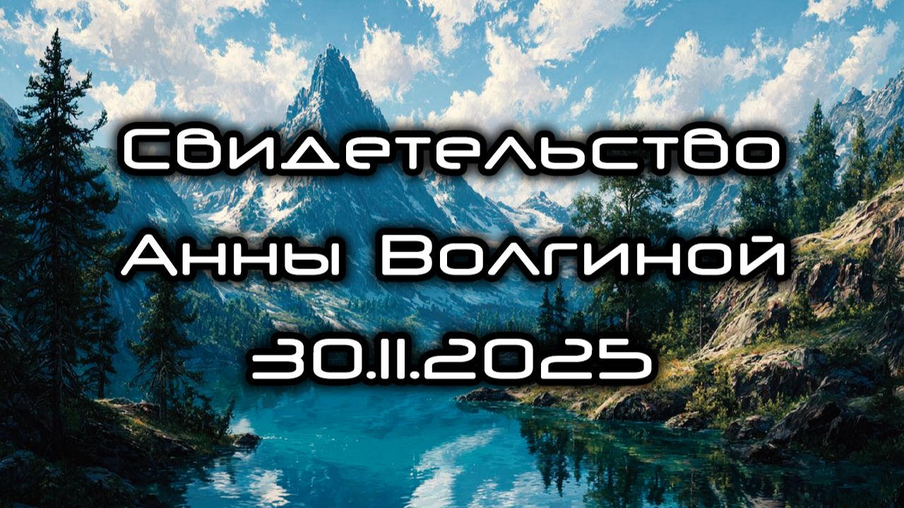 Свидетельство Анны Волгиной 30.11.2025 смотреть онлайн