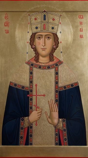 7 декабря - память вмц. Екатерины, тропарь на греческом.