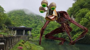 Мы встретили огромного сиреноголового с глазами