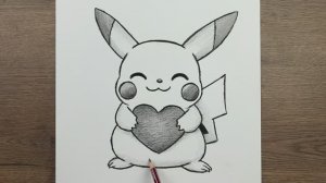 Как нарисовать Пикачу карандашом карандашом шаг за шагом. Очень простое  руководство по рисованию