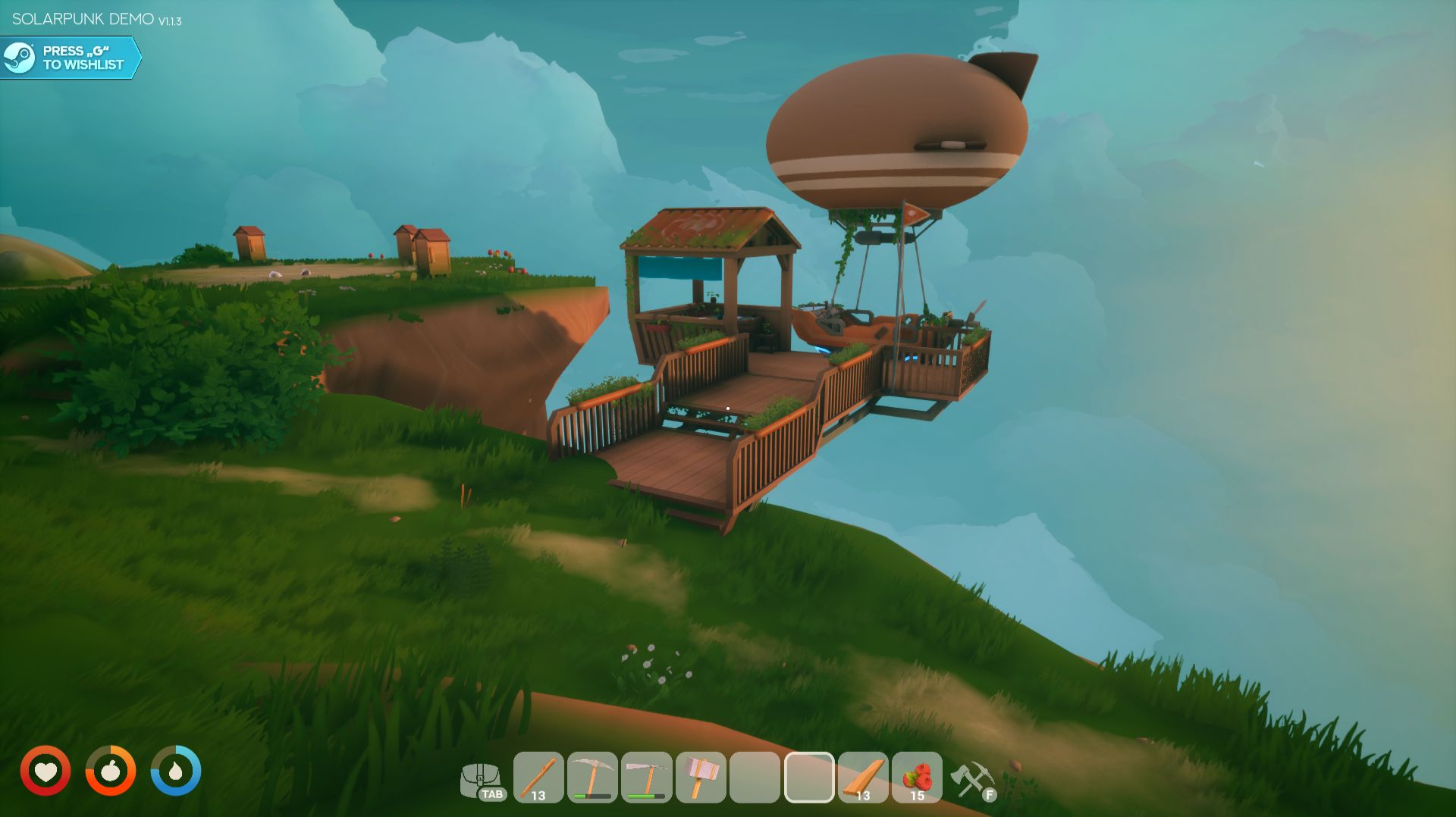 Solarpunk [Demo] #3 Строим  готовим дирижабль!