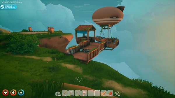 Solarpunk [Demo] #3 Строим  готовим дирижабль!
