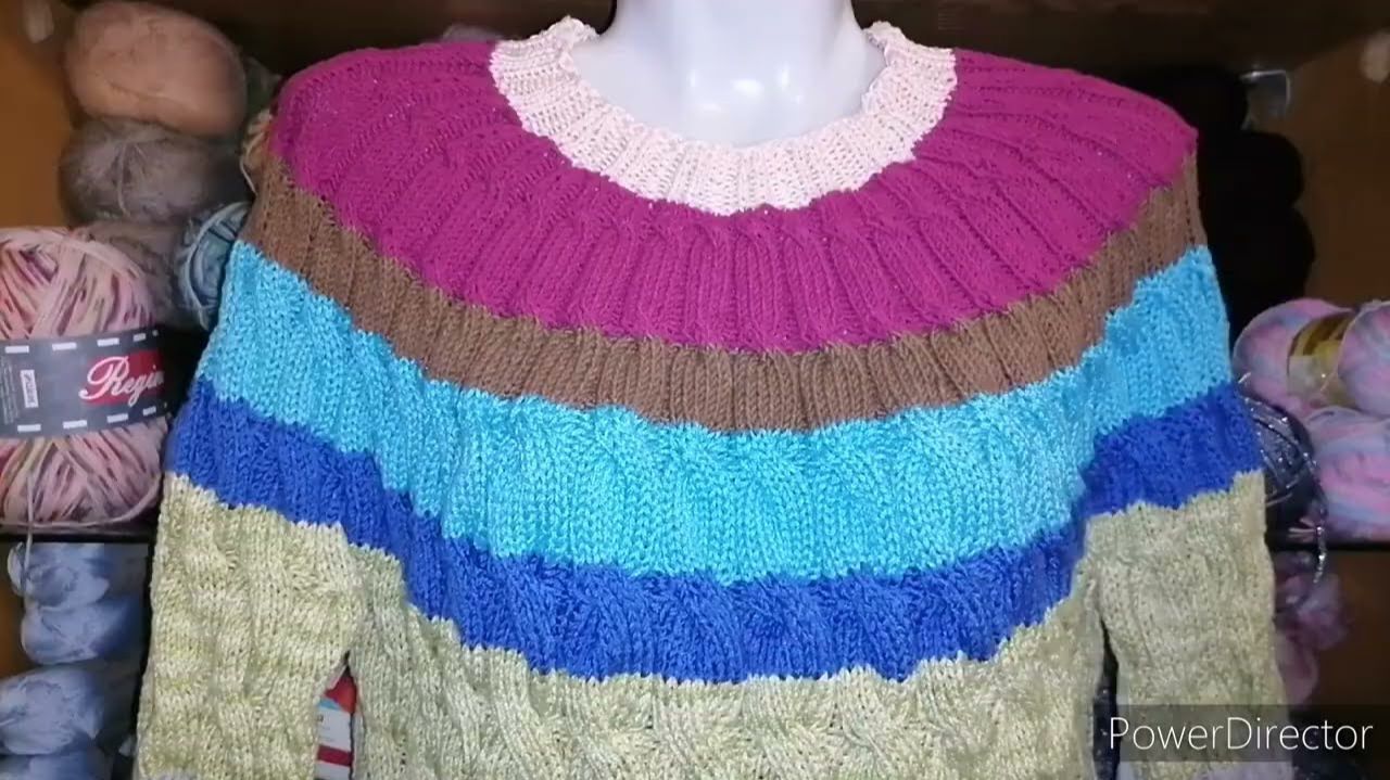 АРХИВ. Разноцветный джемпер на заказ! Обзор, расход и из какой пряжи вязала. смотреть онлайн