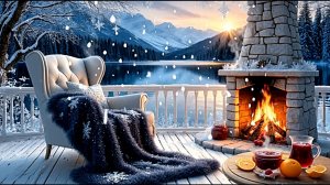 Зимний атмосферный вечер Камин, ягодный чай и мечты Фоновая музыка для спокойного отдыха