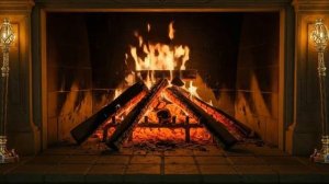 Огонь в камине 4 часа уюта и звуков тепла Relax Fireplace 4K